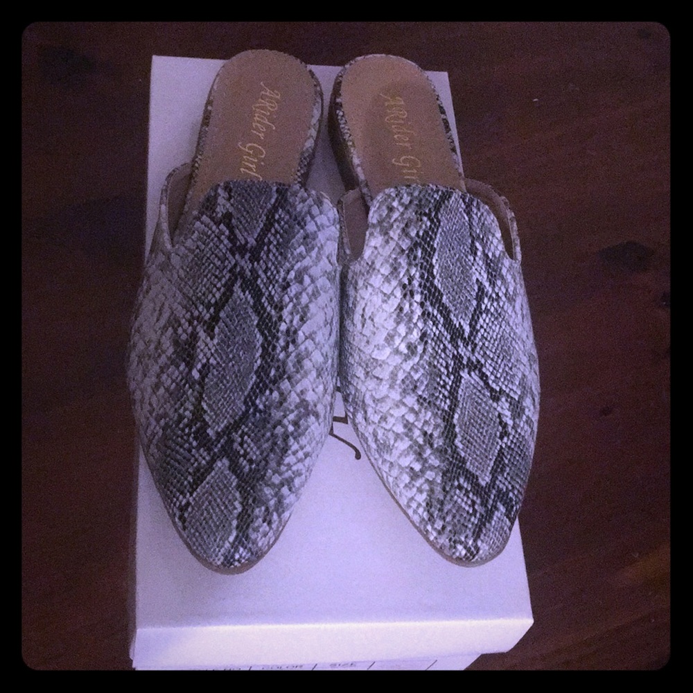 Snake skin mules